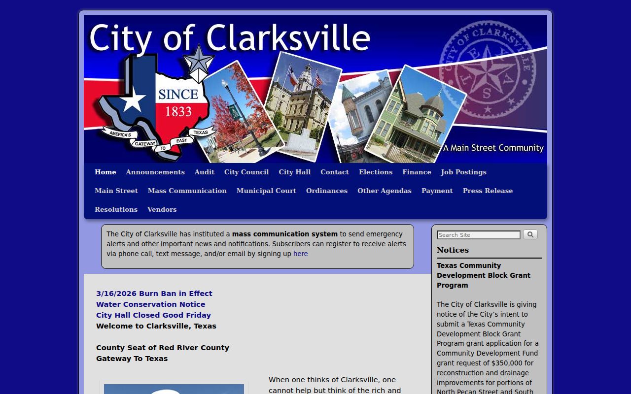 Clarksville criminal records city government home page