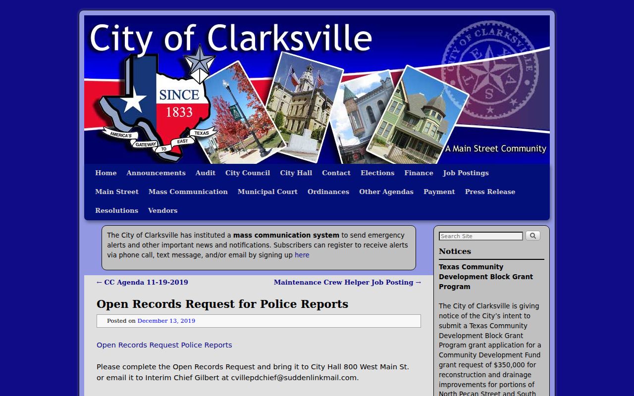 Clarksville police report open records request for criminal records