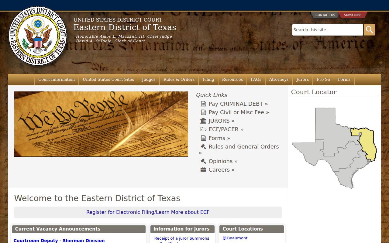 Clarksville criminal records Eastern District of Texas court source