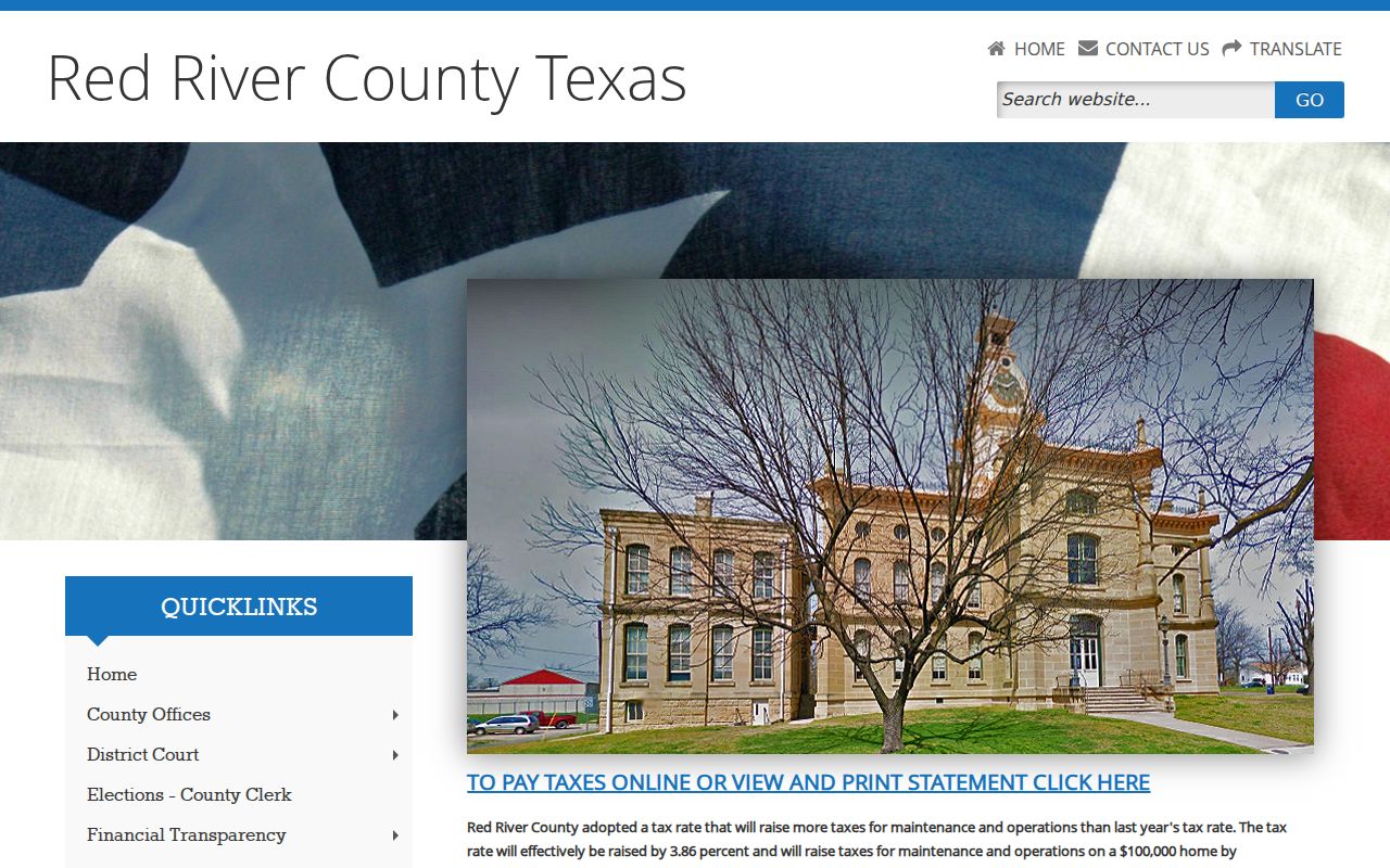 Red River County criminal records government homepage