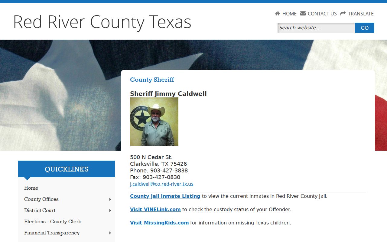 Red River County criminal records sheriff and jail links