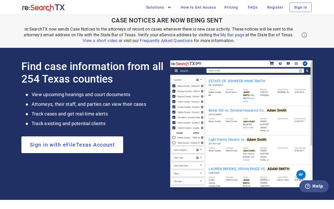 Red River County criminal court records re SearchTX portal