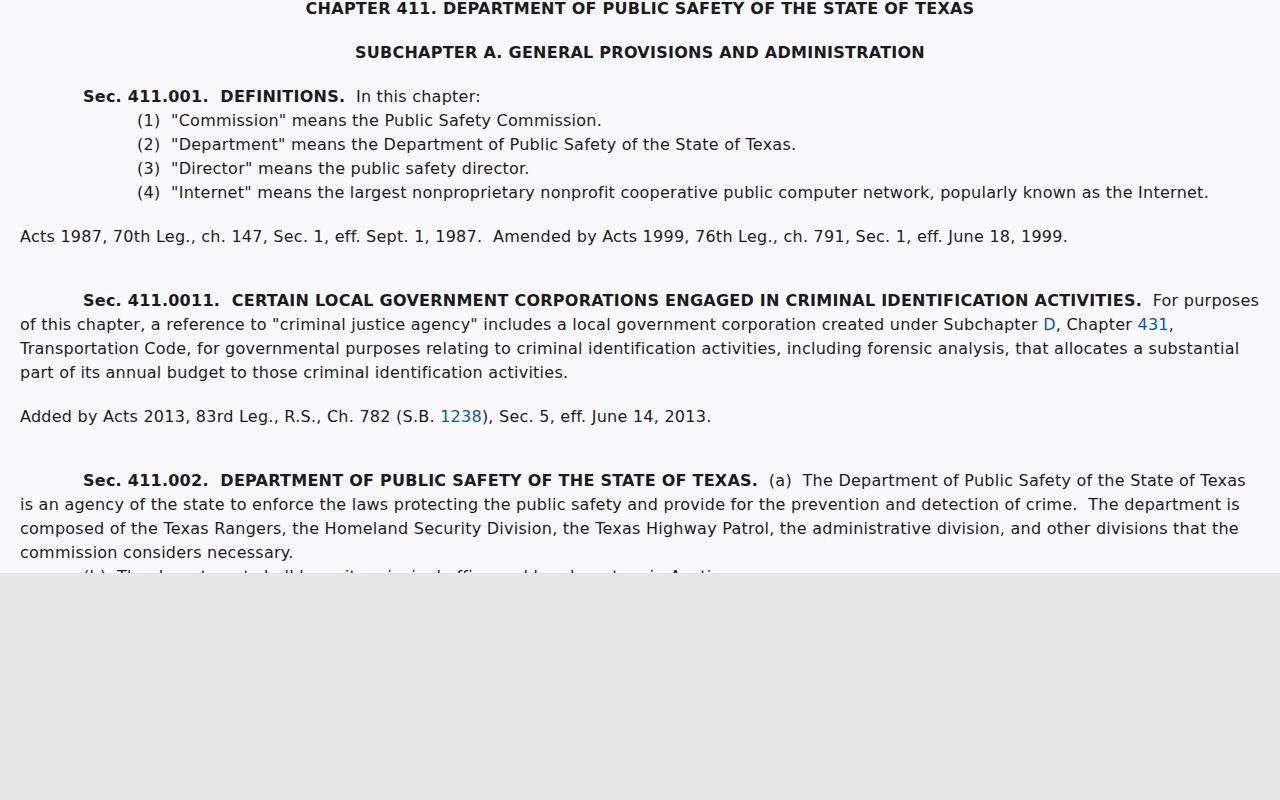 Texas criminal history law for Red River County registry information